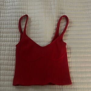 free people meg seamless crop tank top red ribbed ❤️